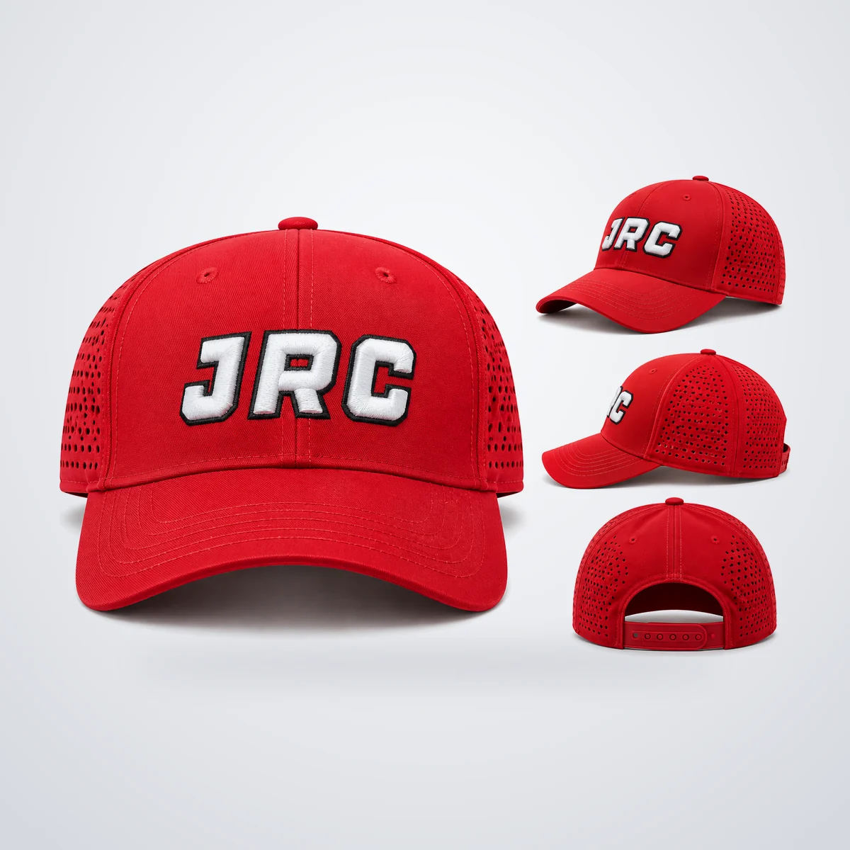 Gorra JRC roja perforada, bordada por Victory Sports