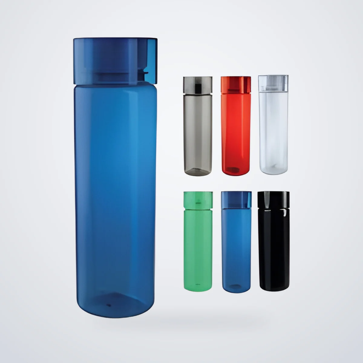 Botellas plásticas con tapa de rosca en varios colores