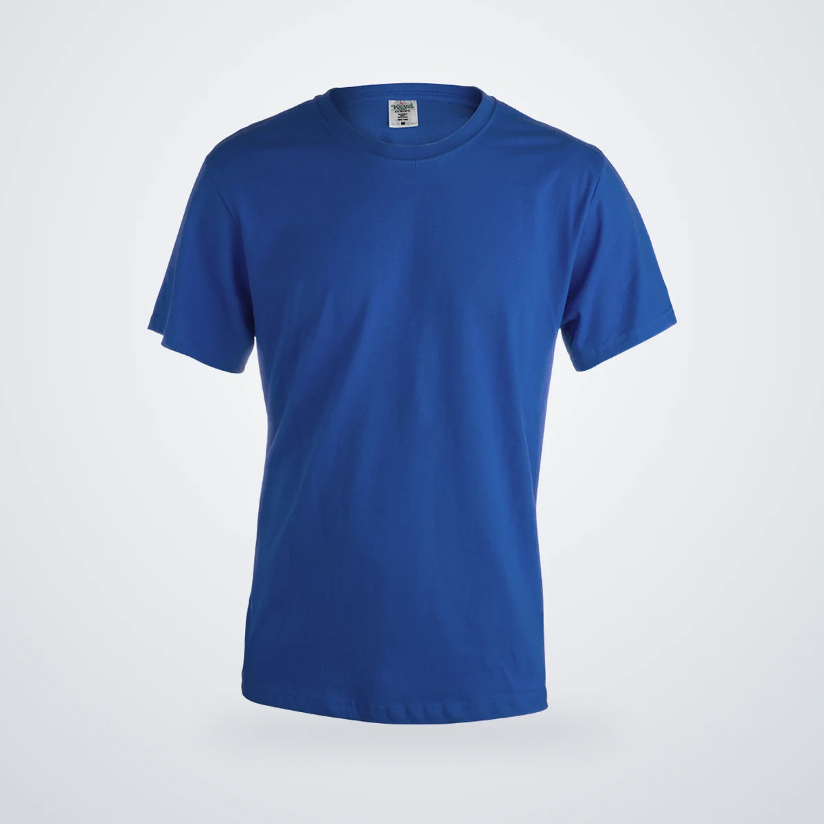 Camiseta de algodón azul royal cuello redondo