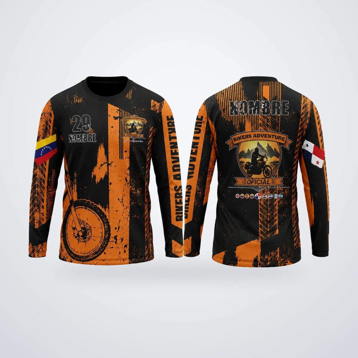 Jersey de ciclismo sublimado, diseño Bikers Adventure